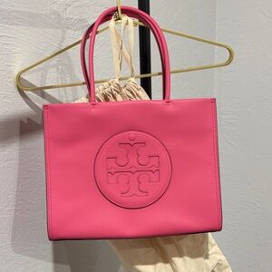 Tory Burch Vibrant Pink Logo Tote